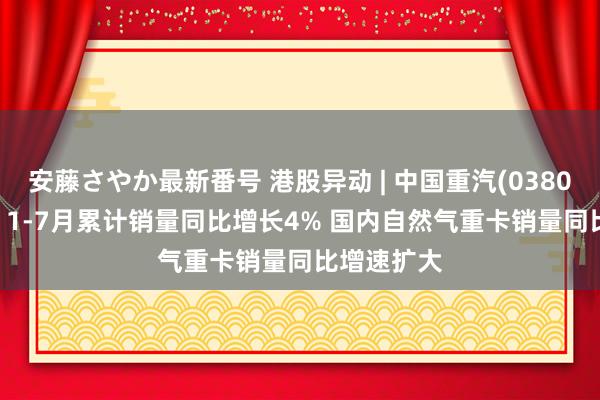 安藤さやか最新番号 港股异动 | 中国重汽(03808)涨近4% 1-7月累计销量同比增长4% 国内自然气重卡销量同比增速扩大