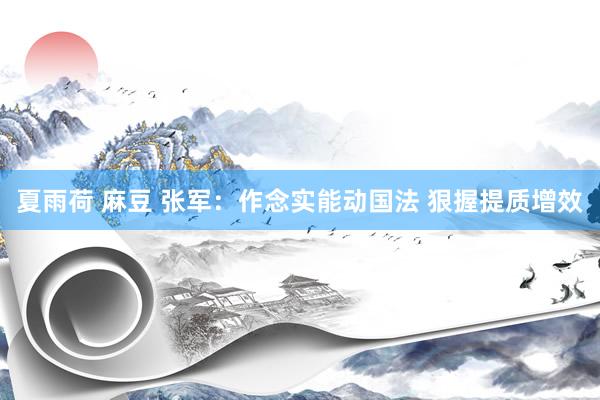 夏雨荷 麻豆 张军：作念实能动国法 狠握提质增效