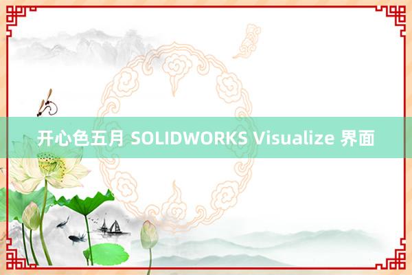 开心色五月 SOLIDWORKS Visualize 界面