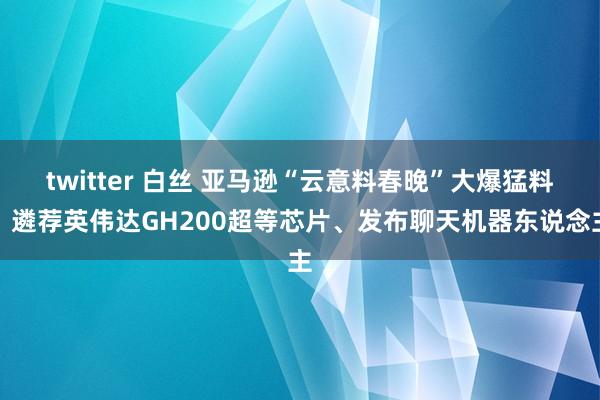 twitter 白丝 亚马逊“云意料春晚”大爆猛料：遴荐英伟达GH200超等芯片、发布聊天机器东说念主
